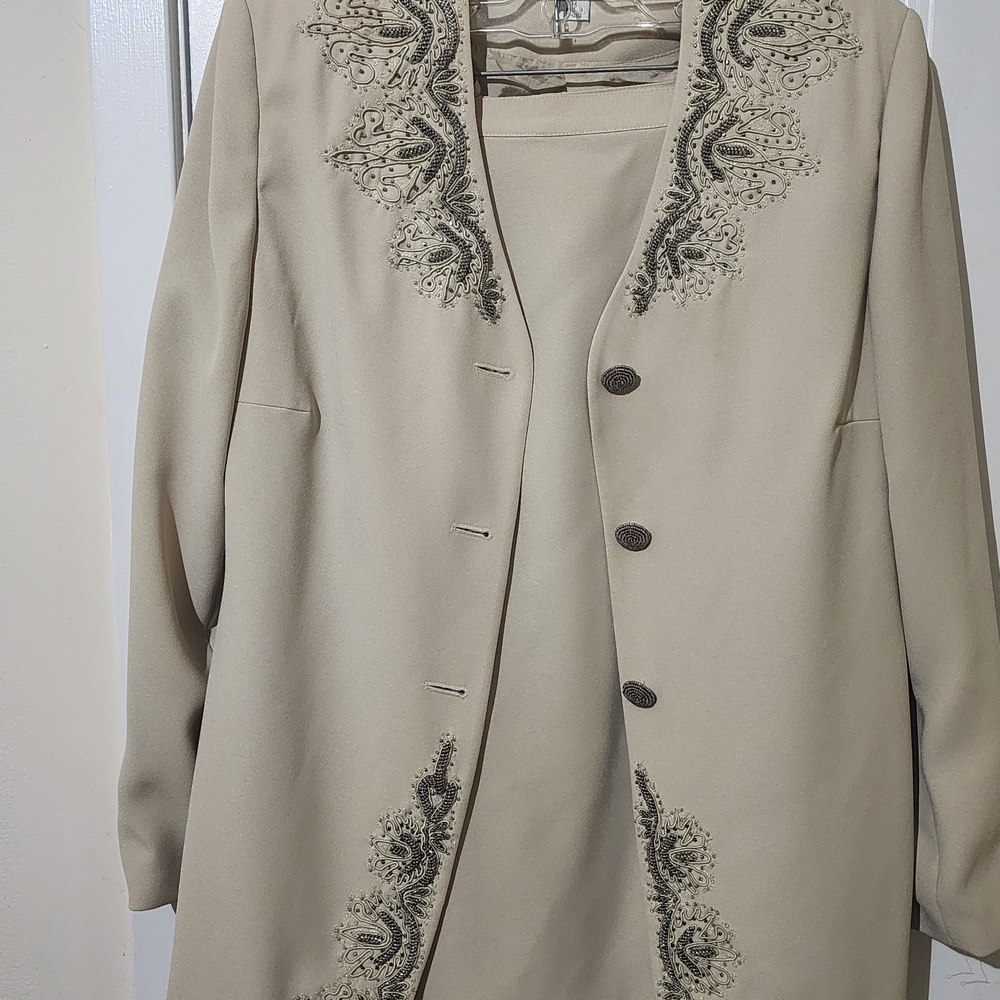 John Meyer Embellished Skirt Suit